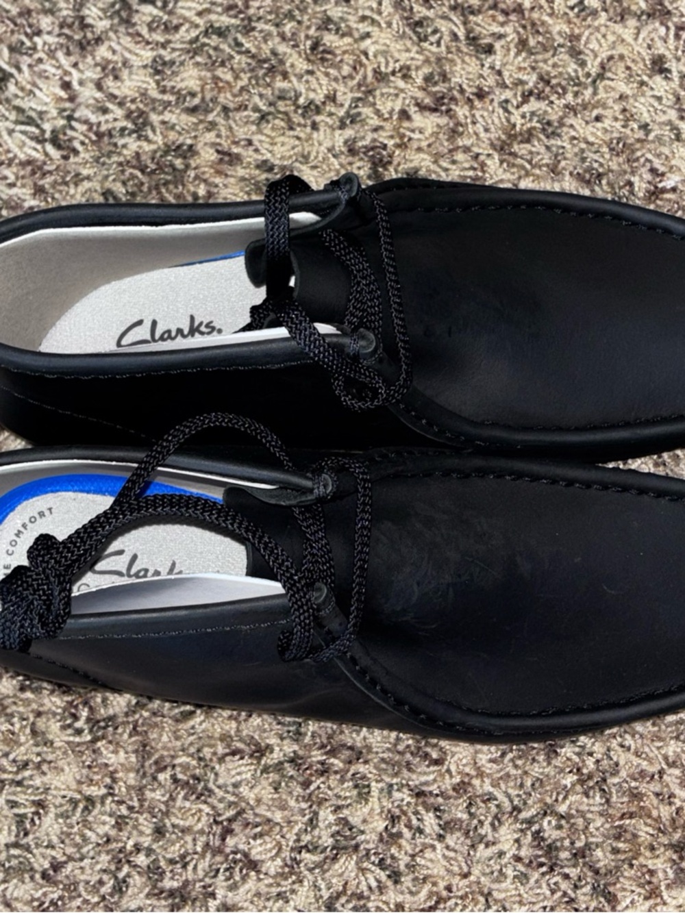 MENS CLARKS SHACRE WALLASTON CHUKKA BOOT BLACK LEATHER WALLABEES NEW Size 9 - Picture 5 of 7